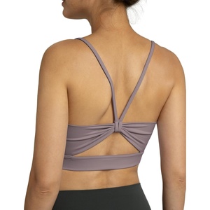 image:imageColorfulkoala Womens Dreamlux Bowknot Strappy Sports Bras Light Impact Workout Yoga TopsNirvana