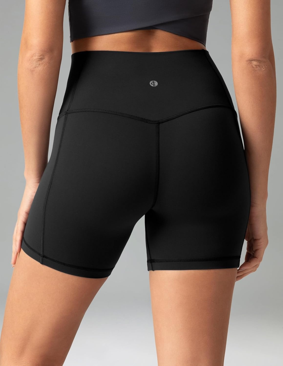 image:imageColorfulkoala Dreamlux No Front Seam High Waist Biker Shorts with Pockets for Women 6 Inseam Tummy Control Yoga ShortBlack