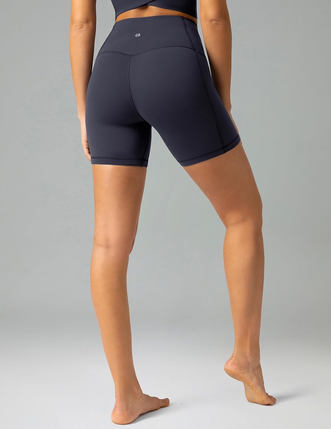 image:imageColorfulkoala Dreamlux No Front Seam High Waist Biker Shorts with Pockets for Women 6 Inseam Tummy Control Yoga ShortBlue Ink