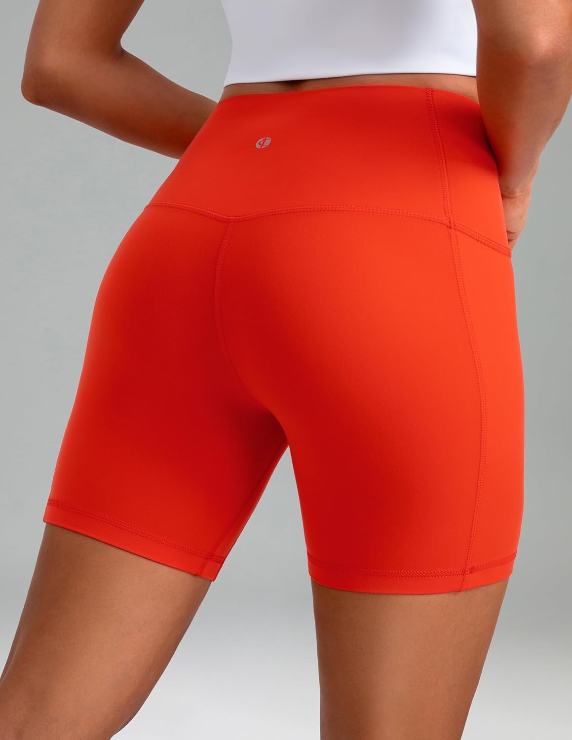 image:imageColorfulkoala Dreamlux No Front Seam High Waist Biker Shorts with Pockets for Women 6 Inseam Tummy Control Yoga ShortCherry Tomato