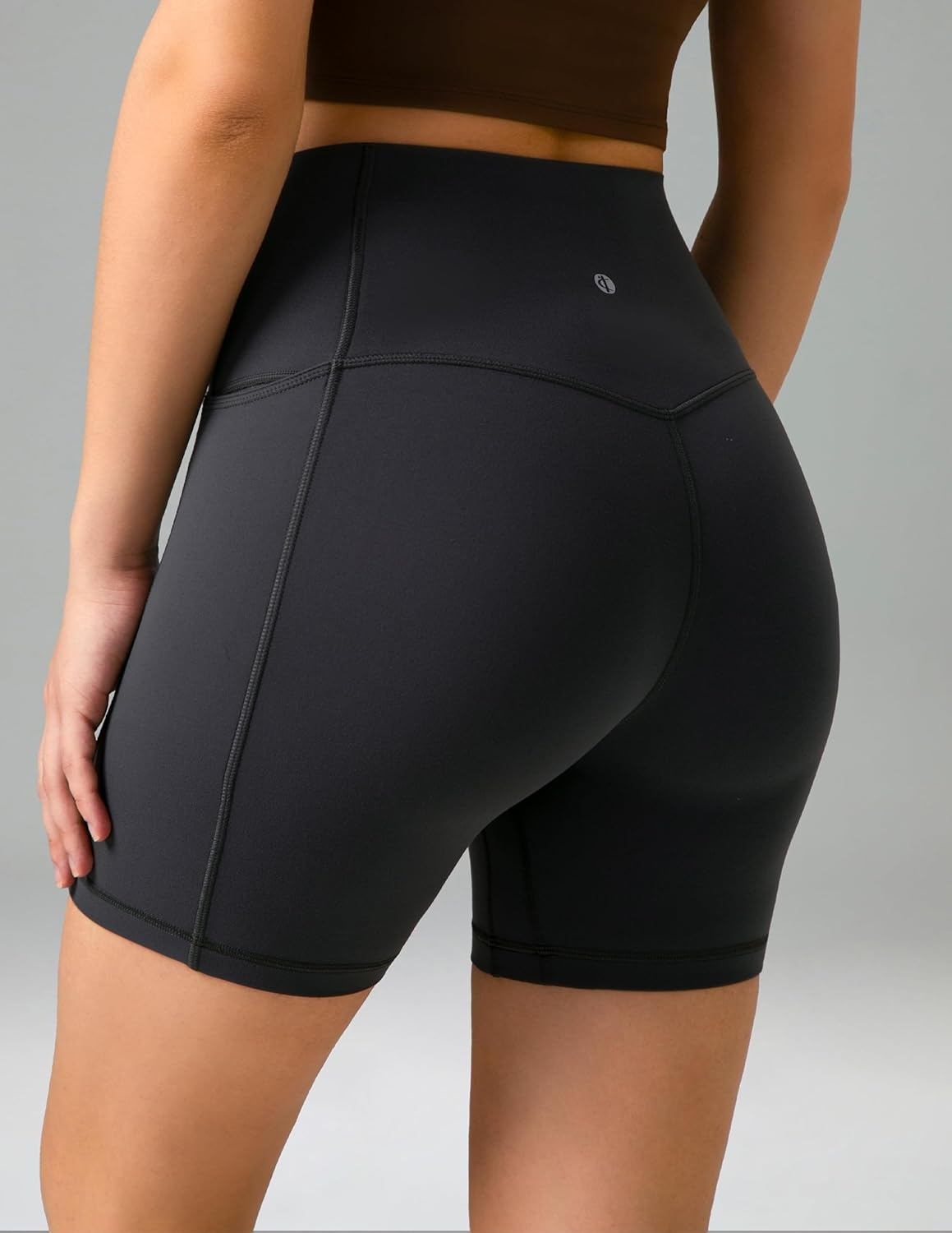 image:imageColorfulkoala Dreamlux No Front Seam High Waist Biker Shorts with Pockets for Women 6 Inseam Tummy Control Yoga ShortDark Carbon