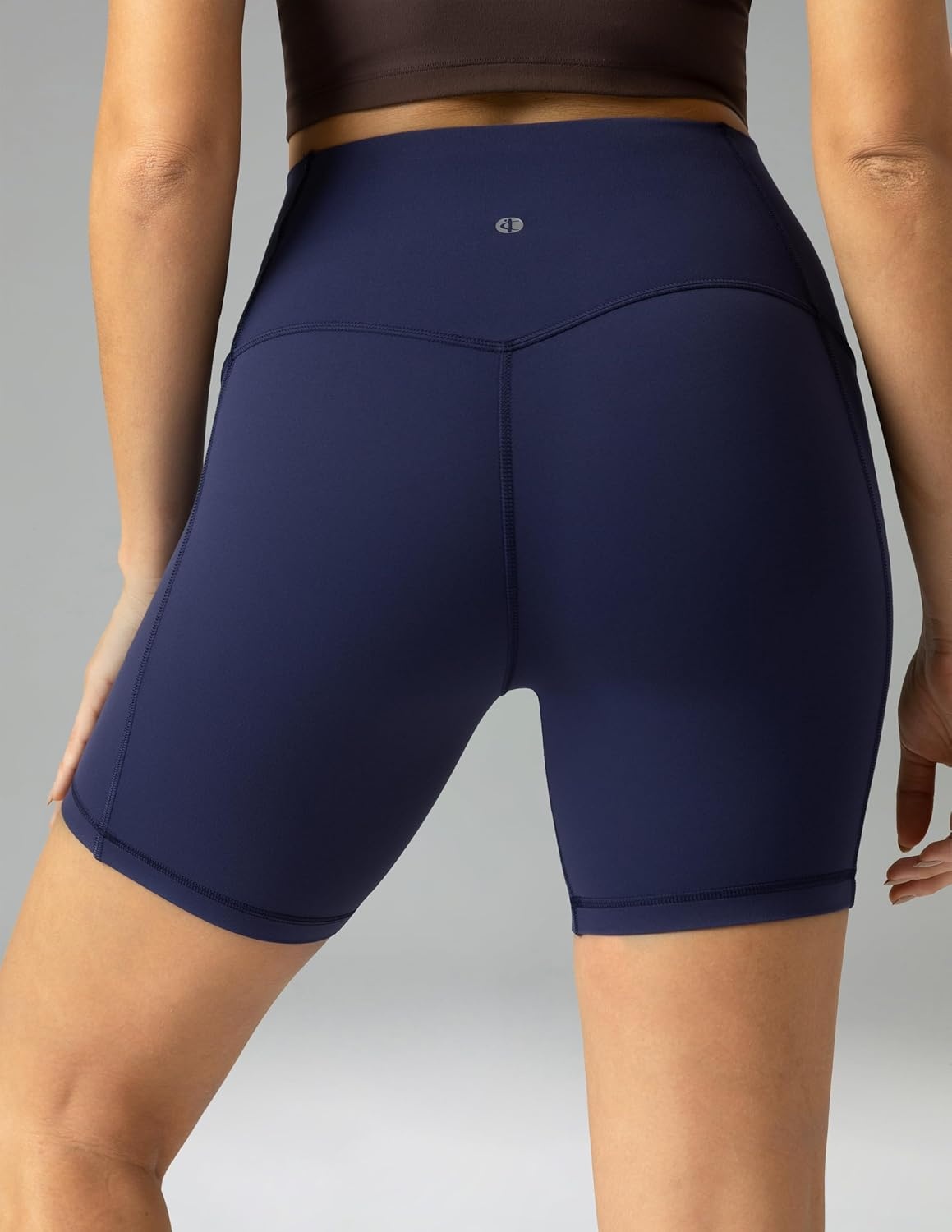 image:imageColorfulkoala Dreamlux No Front Seam High Waist Biker Shorts with Pockets for Women 6 Inseam Tummy Control Yoga ShortEclipse