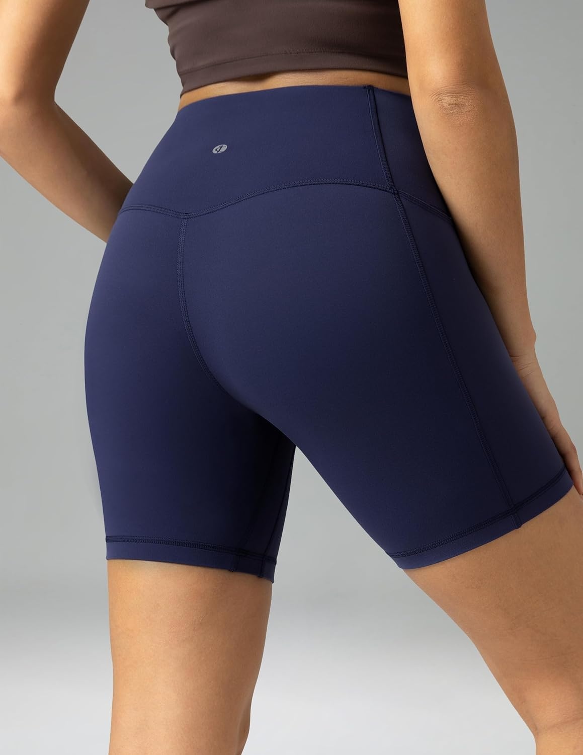 image:imageColorfulkoala Dreamlux No Front Seam High Waist Biker Shorts with Pockets for Women 6 Inseam Tummy Control Yoga ShortEclipse