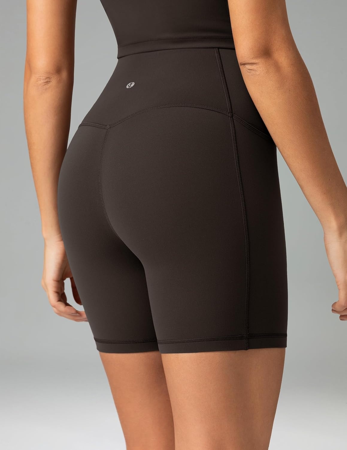 image:imageColorfulkoala Dreamlux No Front Seam High Waist Biker Shorts with Pockets for Women 6 Inseam Tummy Control Yoga ShortEspresso