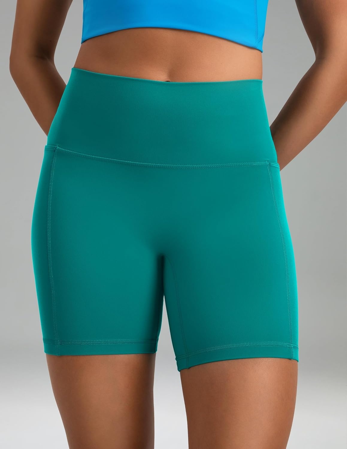 image:imageColorfulkoala Dreamlux No Front Seam High Waist Biker Shorts with Pockets for Women 6 Inseam Tummy Control Yoga ShortNavigate