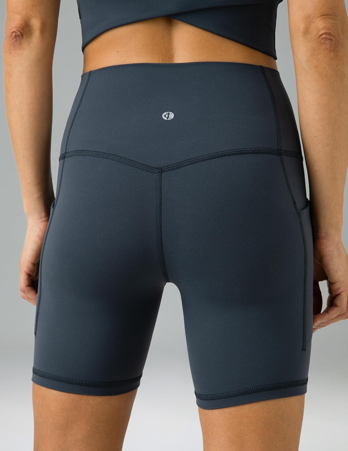 image:imageColorfulkoala Womens Dreamlux Biker Shorts with Pockets 6 Inseam High Waisted Workout Gym Yoga ShortsBlue Ink