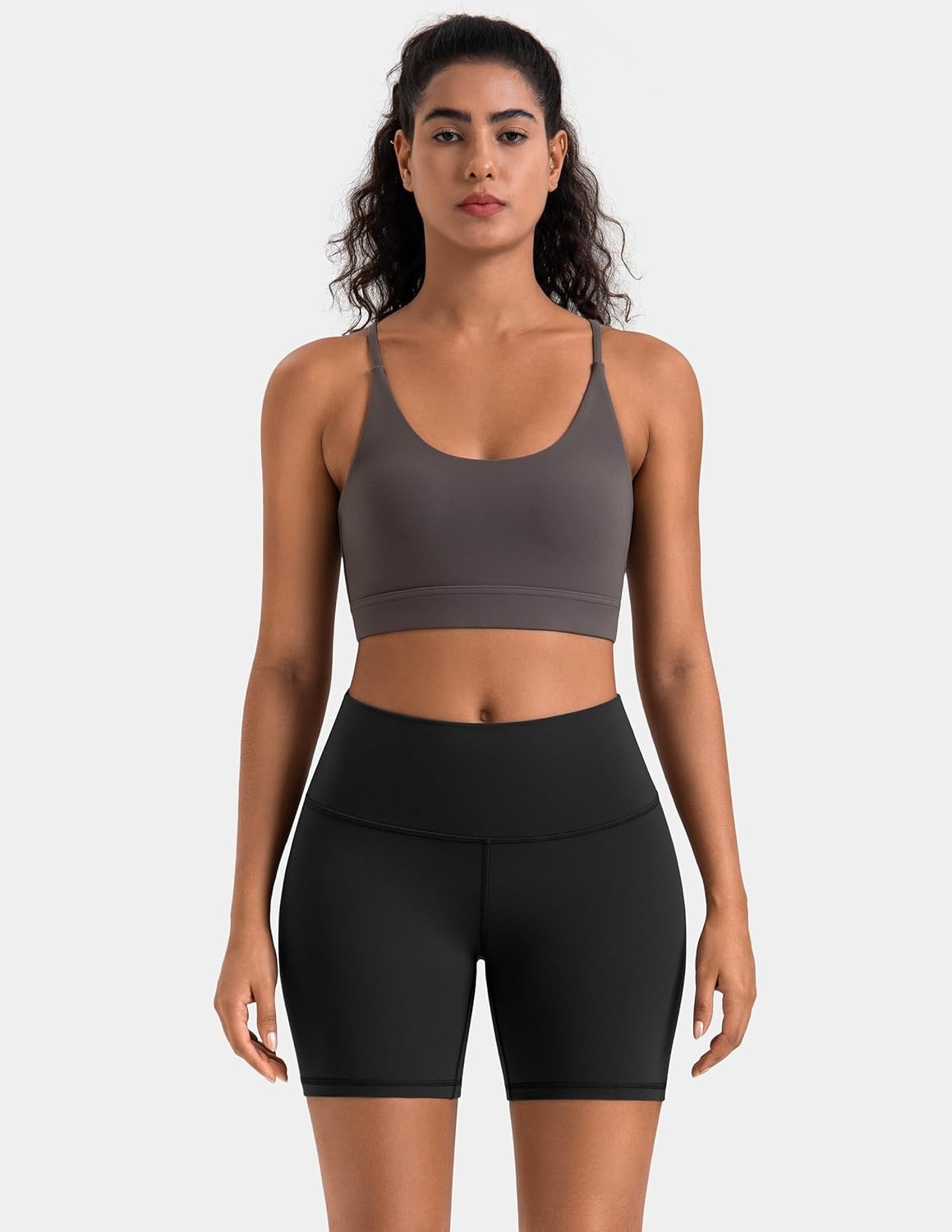 image:imageColorfulkoala Womens Dreamlux High Waisted Yoga Shorts 6 Inseam Workout TightsBlack