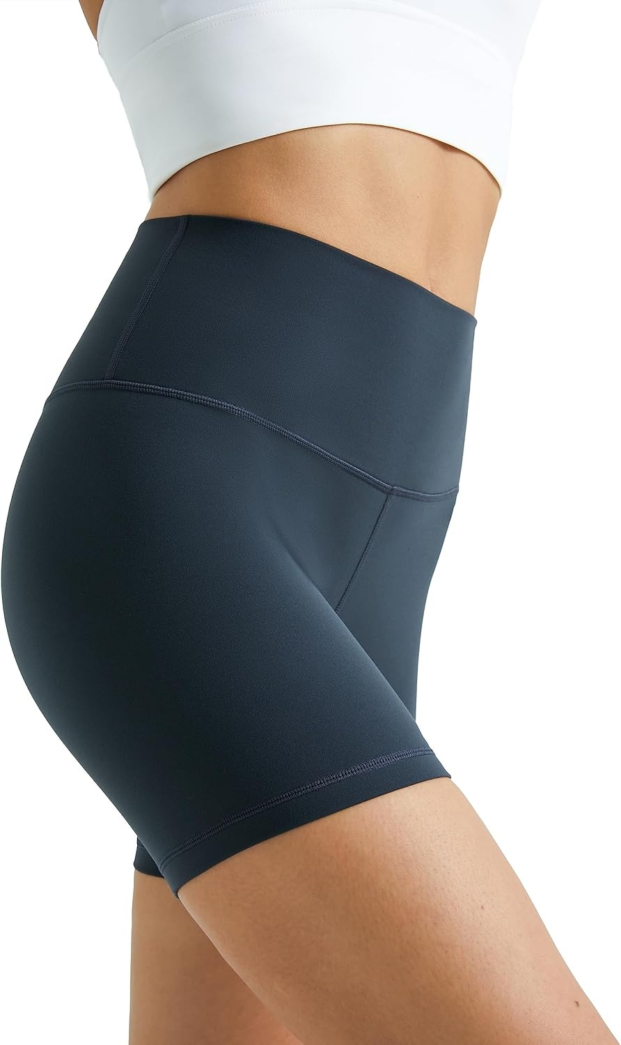 image:imageColorfulkoala Womens Dreamlux High Waisted Yoga Shorts 6 Inseam Workout TightsBlue Ink