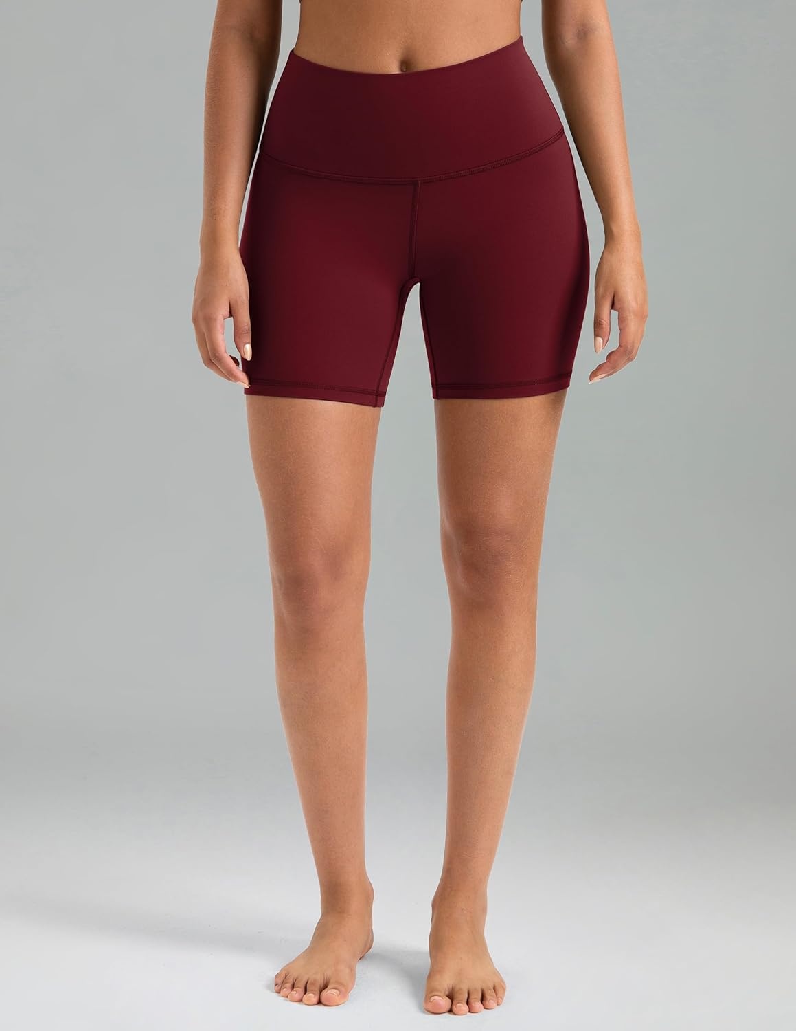 image:imageColorfulkoala Womens Dreamlux High Waisted Yoga Shorts 6 Inseam Workout TightsCabernet