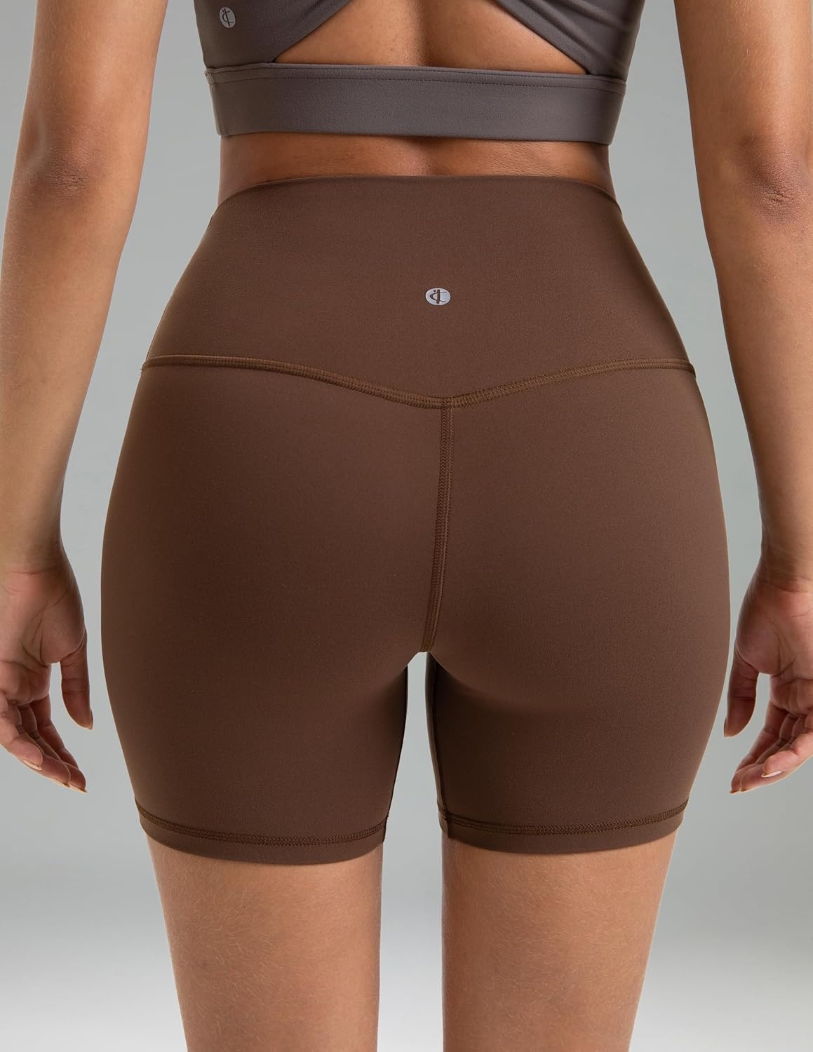 image:imageColorfulkoala Womens Dreamlux High Waisted Yoga Shorts 6 Inseam Workout TightsCocoa