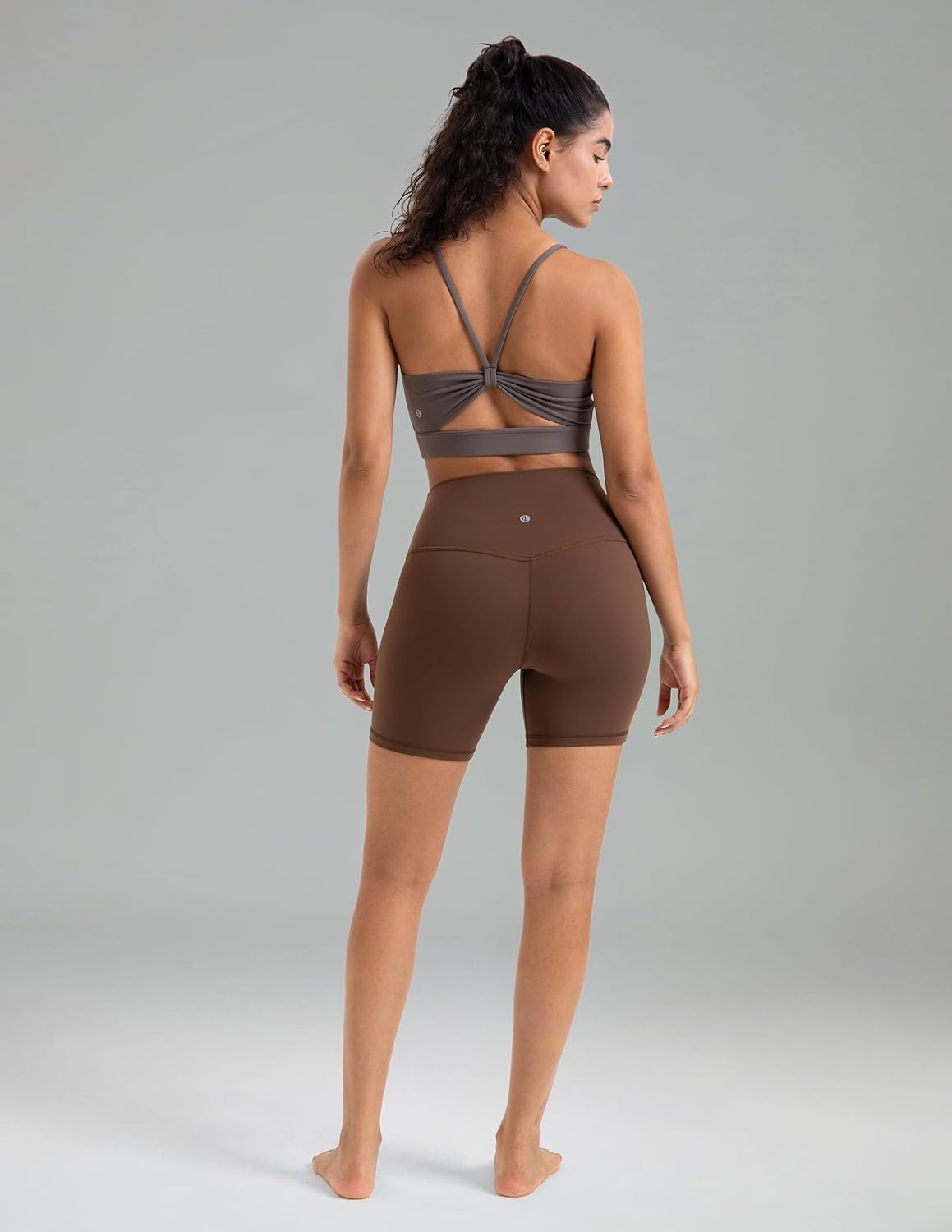 image:imageColorfulkoala Womens Dreamlux High Waisted Yoga Shorts 6 Inseam Workout TightsCocoa