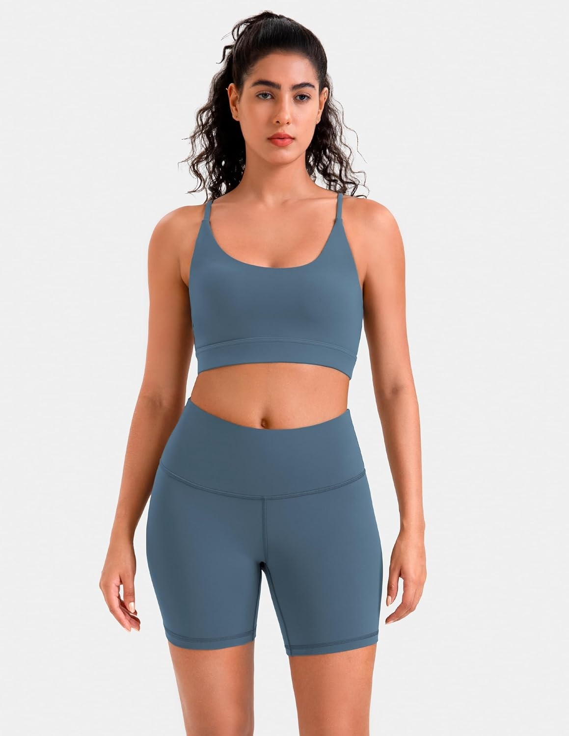 image:imageColorfulkoala Womens Dreamlux High Waisted Yoga Shorts 6 Inseam Workout TightsDark Jasper