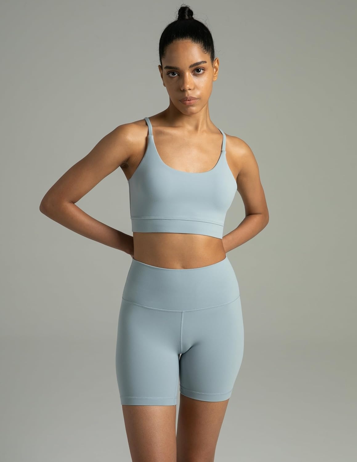 image:imageColorfulkoala Womens Dreamlux High Waisted Yoga Shorts 6 Inseam Workout TightsFaded Denim