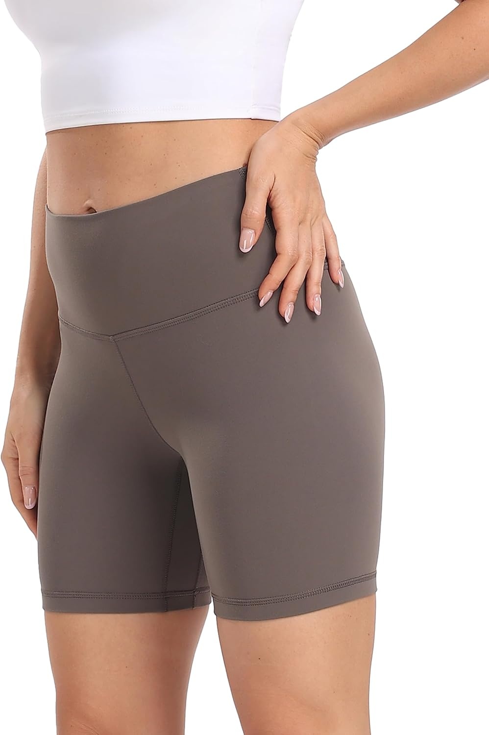 image:imageColorfulkoala Womens Dreamlux High Waisted Yoga Shorts 6 Inseam Workout TightsMajor Brown