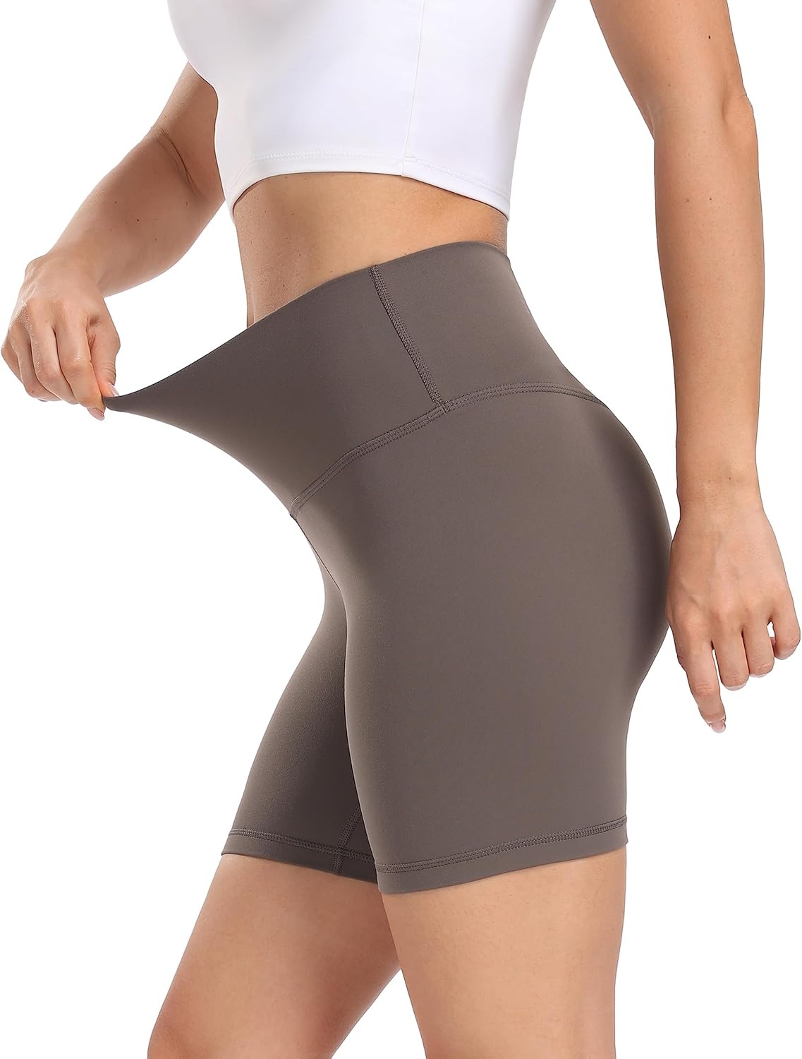 image:imageColorfulkoala Womens Dreamlux High Waisted Yoga Shorts 6 Inseam Workout TightsMajor Brown