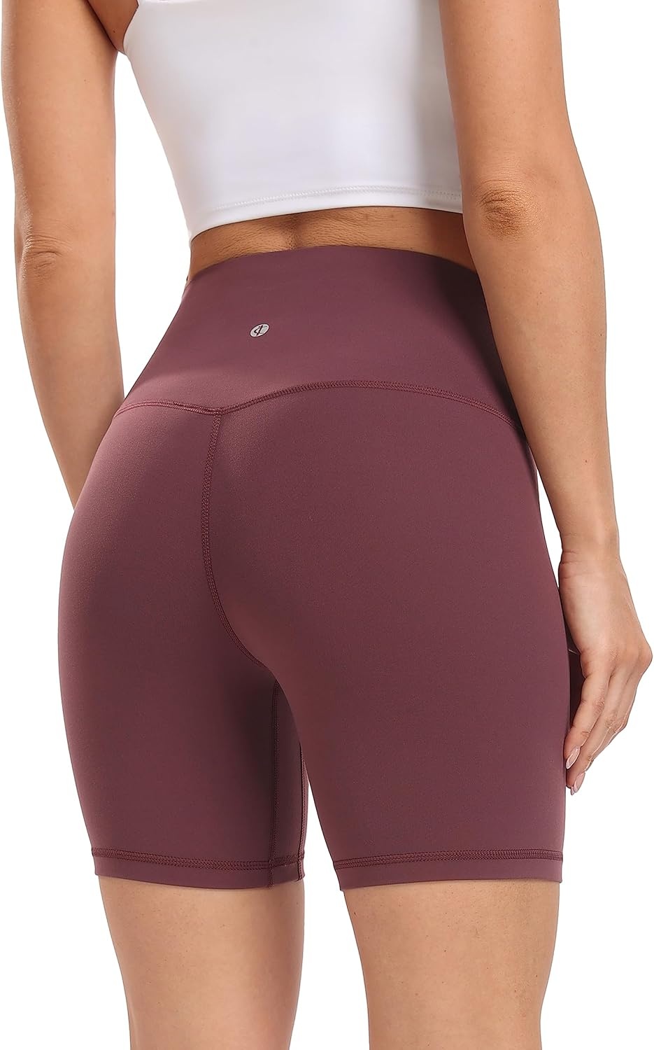 image:imageColorfulkoala Womens Dreamlux High Waisted Yoga Shorts 6 Inseam Workout TightsPlum Red