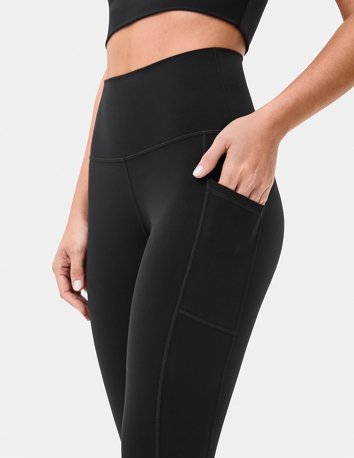 image:imageColorfulkoala Womens High Waisted Yoga Capris 21 Inseam Leggings with PocketsBlack