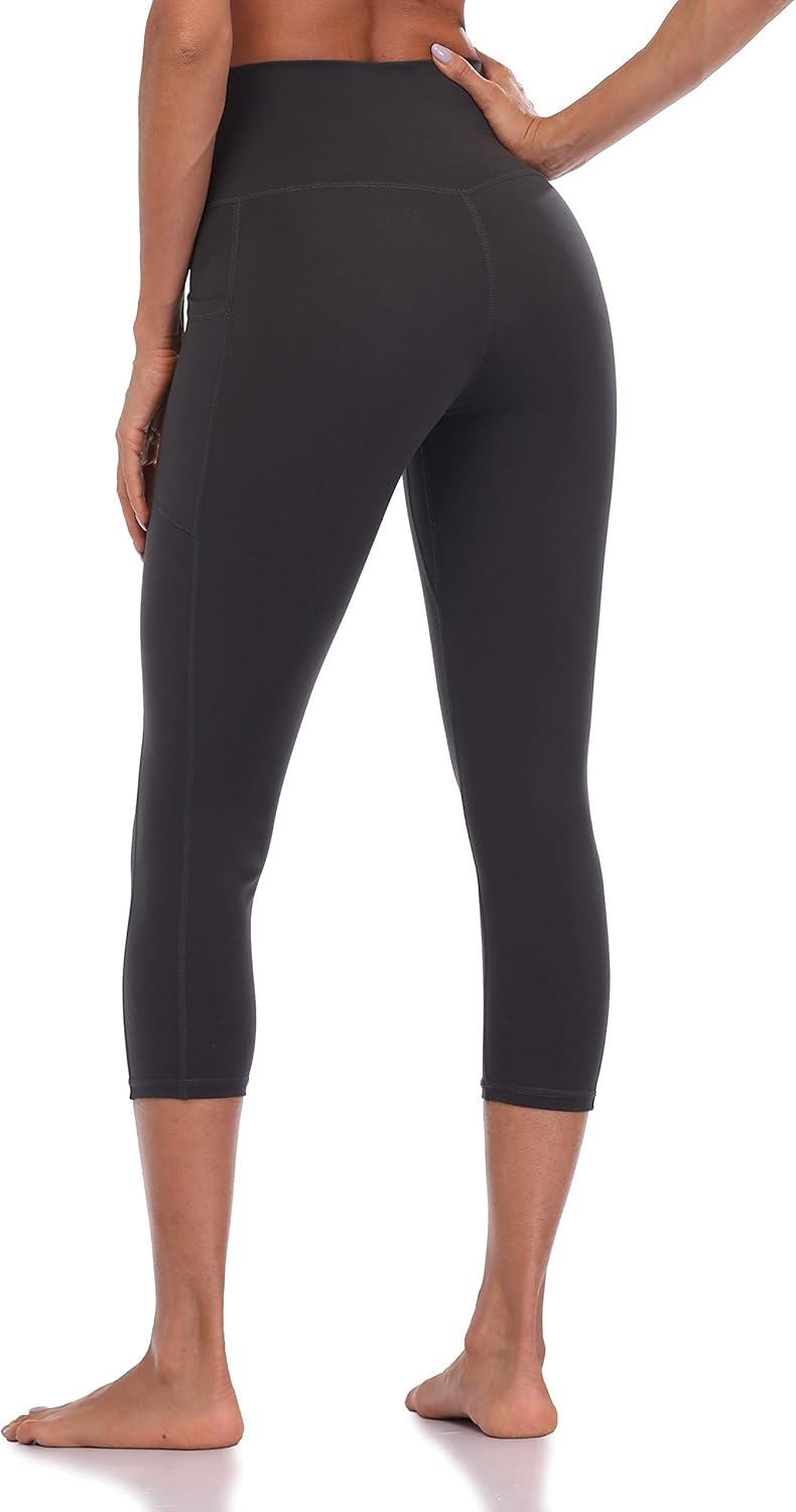 image:imageColorfulkoala Womens High Waisted Yoga Capris 21 Inseam Leggings with PocketsCharcoal Grey