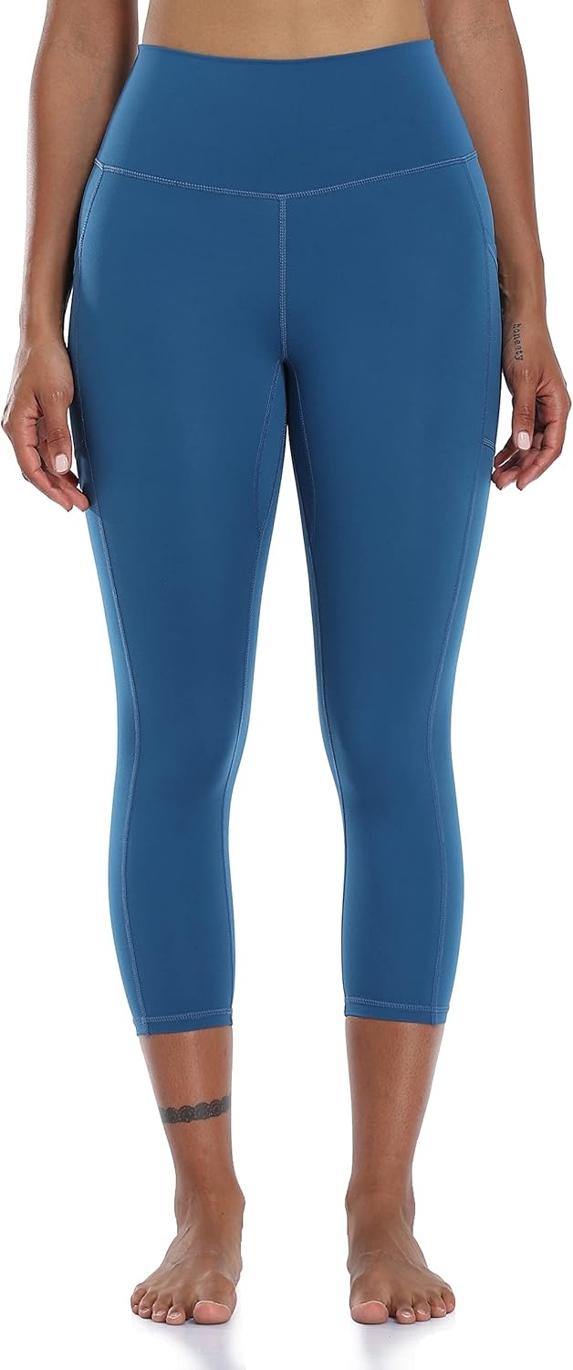 image:imageColorfulkoala Womens High Waisted Yoga Capris 21 Inseam Leggings with PocketsClassic Blue