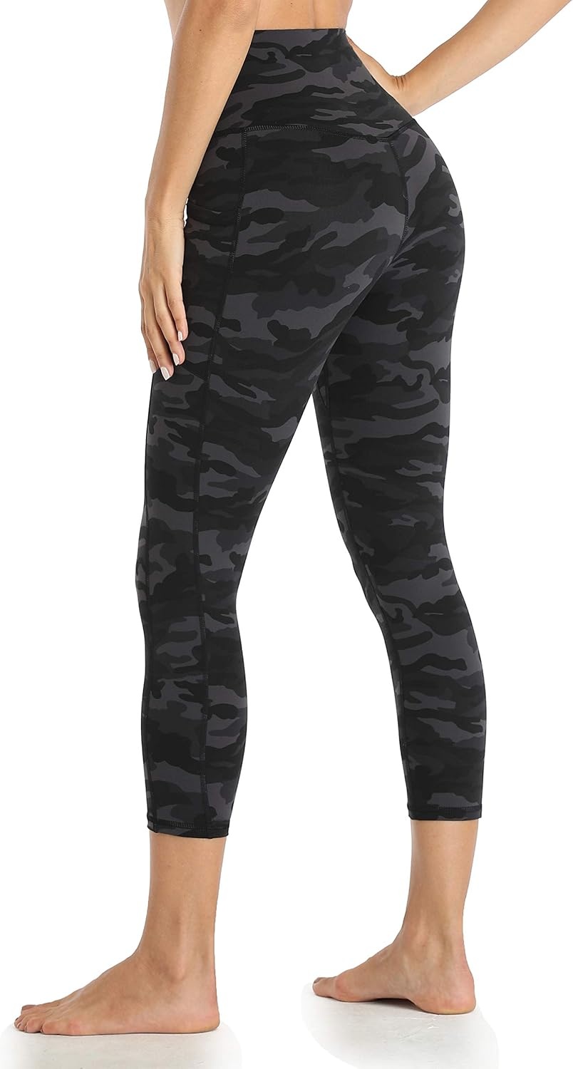 image:imageColorfulkoala Womens High Waisted Yoga Capris 21 Inseam Leggings with PocketsDeep Grey Camo