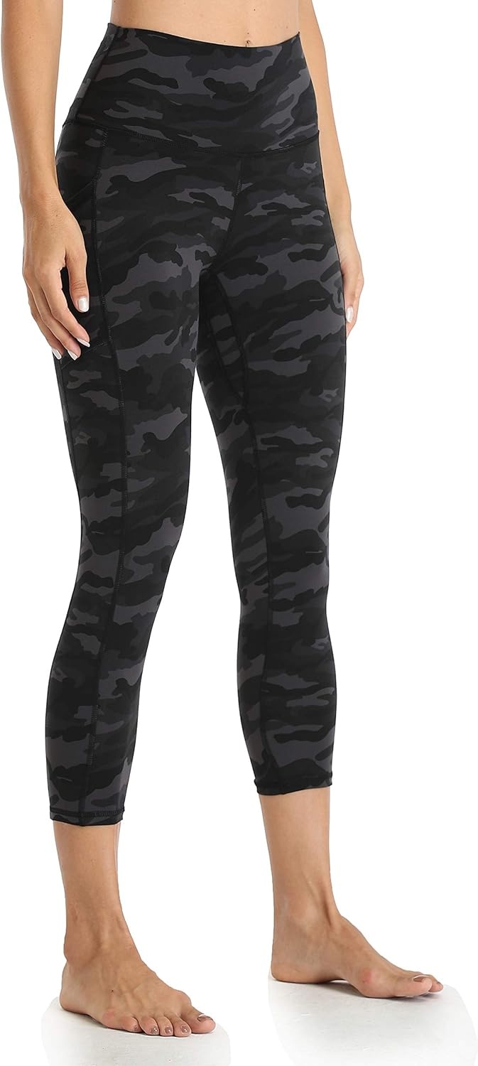 image:imageColorfulkoala Womens High Waisted Yoga Capris 21 Inseam Leggings with PocketsDeep Grey Camo
