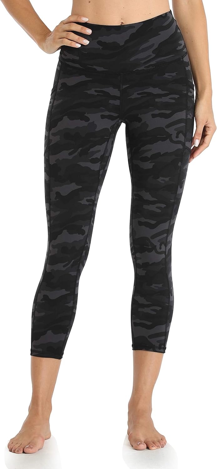image:imageColorfulkoala Womens High Waisted Yoga Capris 21 Inseam Leggings with PocketsDeep Grey Camo