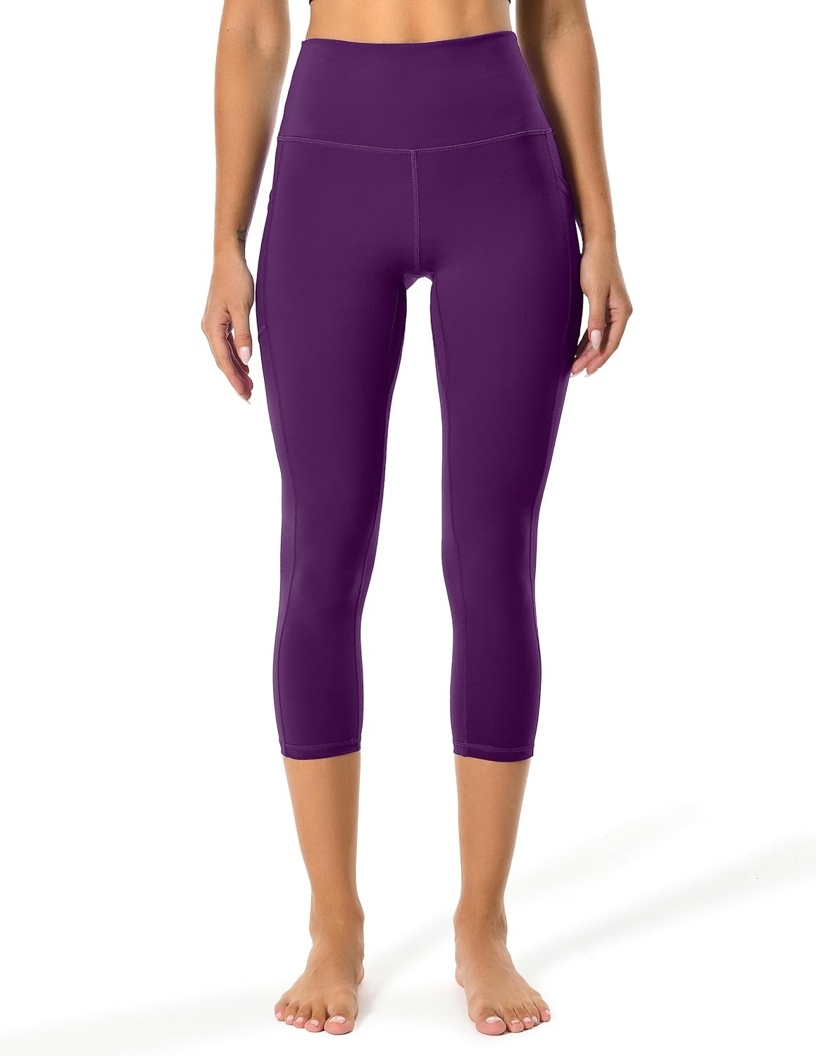 image:imageColorfulkoala Womens High Waisted Yoga Capris 21 Inseam Leggings with PocketsDeep Violet