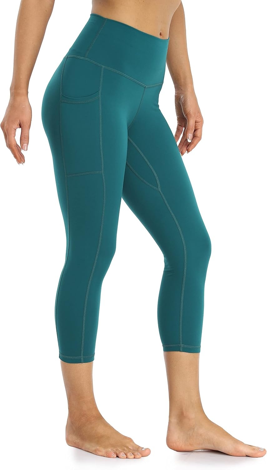 image:imageColorfulkoala Womens High Waisted Yoga Capris 21 Inseam Leggings with PocketsEmerald Green