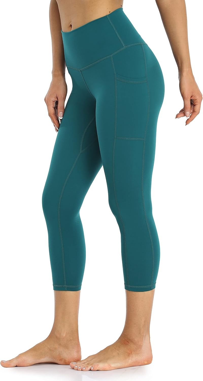 image:imageColorfulkoala Womens High Waisted Yoga Capris 21 Inseam Leggings with PocketsEmerald Green