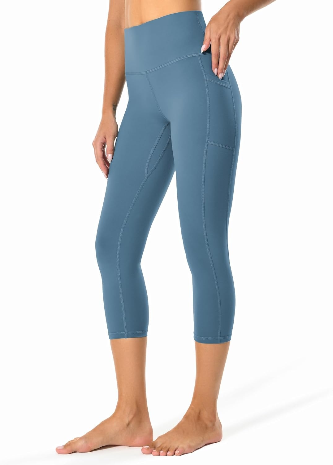 image:imageColorfulkoala Womens High Waisted Yoga Capris 21 Inseam Leggings with PocketsMidnight Blue
