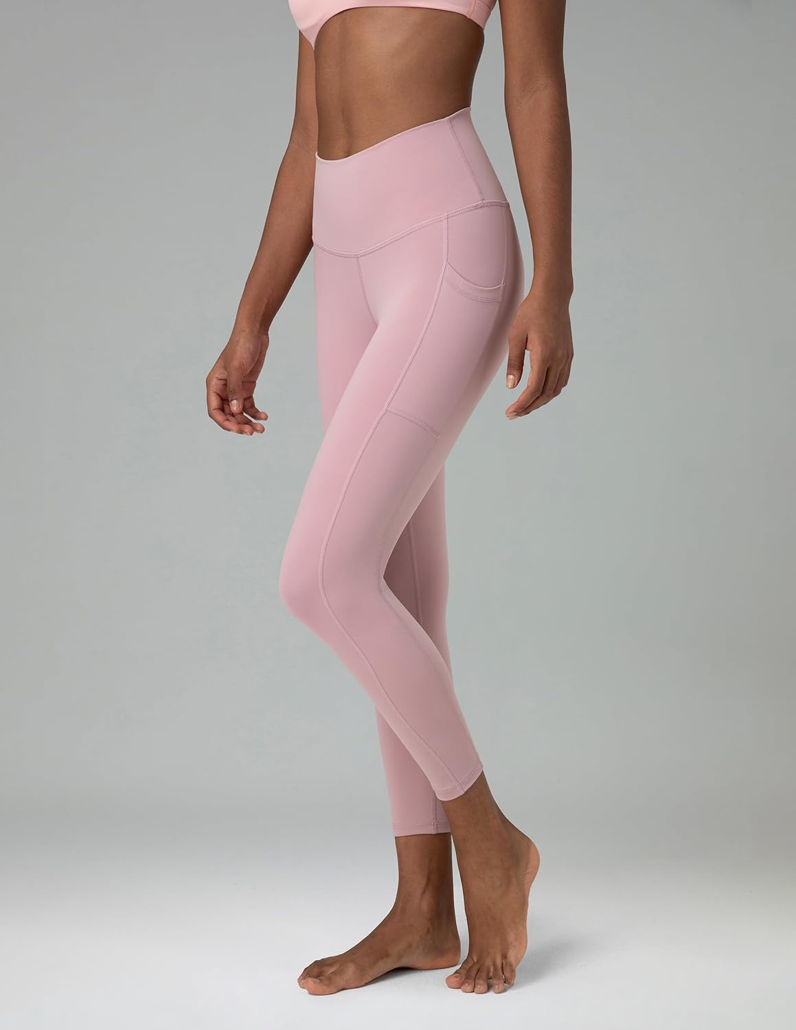 image:imageColorfulkoala Womens High Waisted Yoga Capris 21 Inseam Leggings with PocketsPink Sude