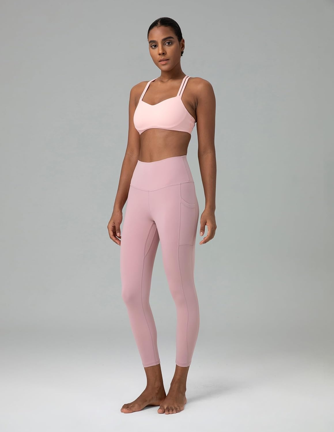 image:imageColorfulkoala Womens High Waisted Yoga Capris 21 Inseam Leggings with PocketsPink Sude