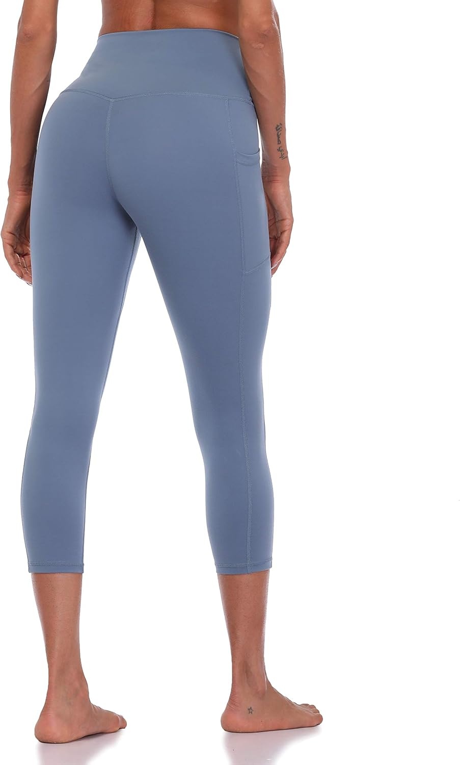 image:imageColorfulkoala Womens High Waisted Yoga Capris 21 Inseam Leggings with PocketsSteel Blue