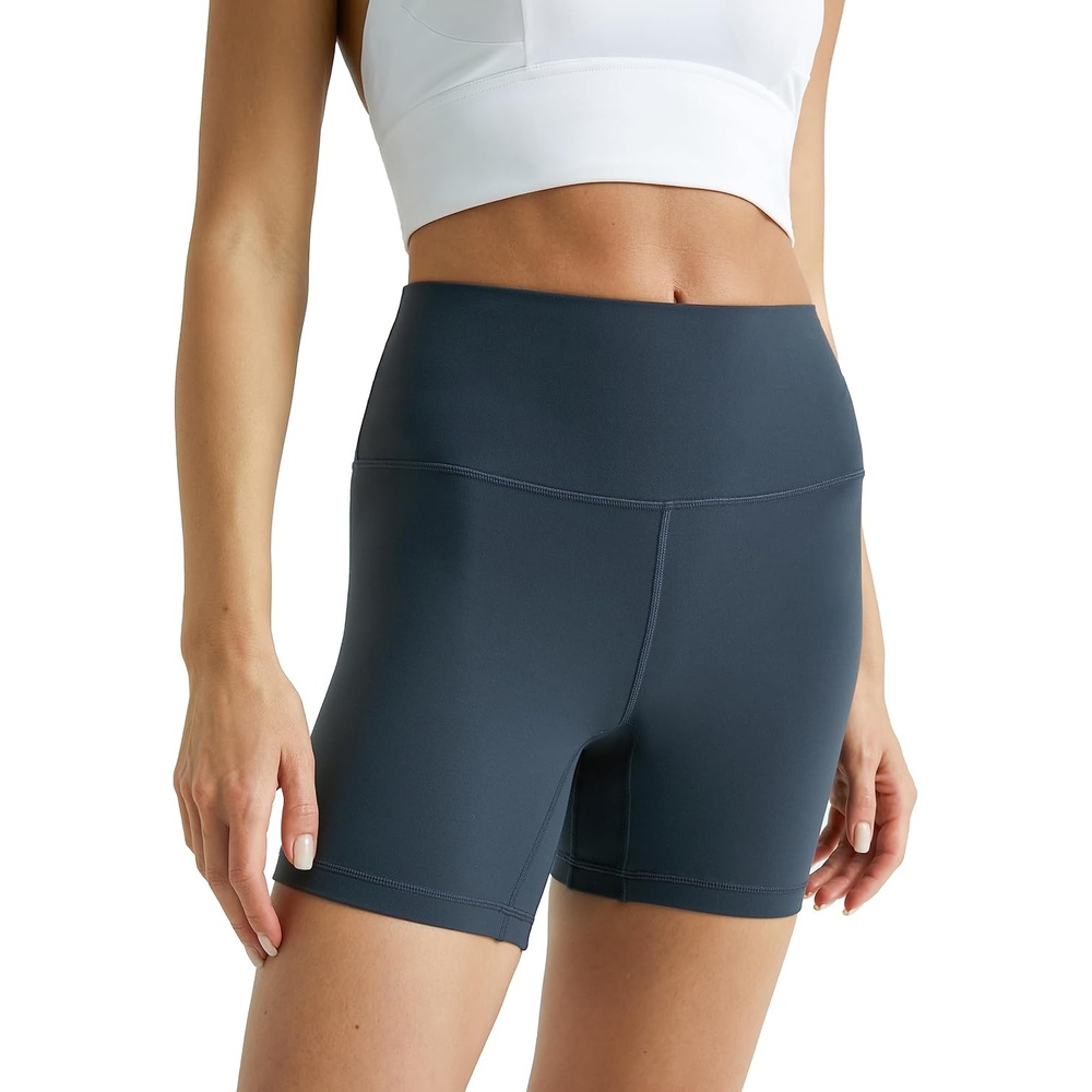 image:imageColorfulkoala Womens Dreamlux High Waisted Yoga Shorts 6 Inseam Workout TightsBlue Ink