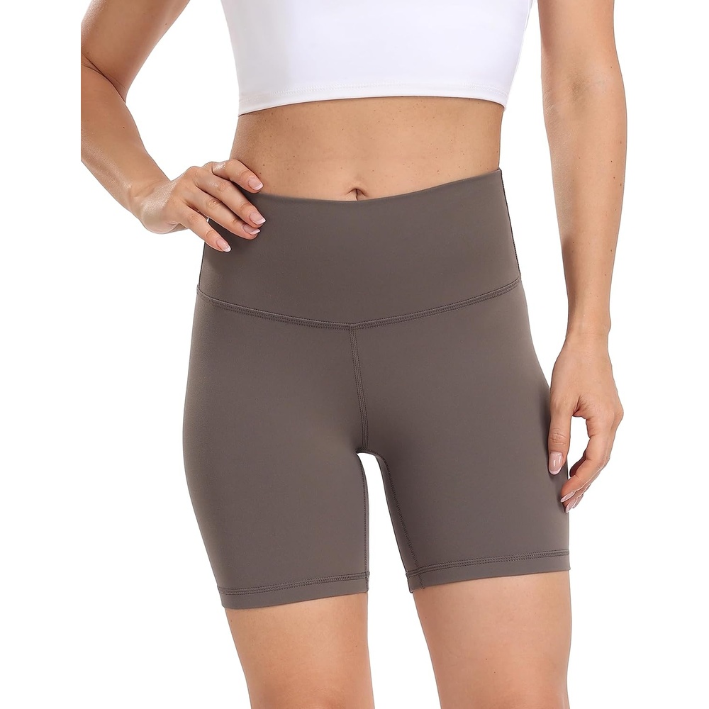 image:imageColorfulkoala Womens Dreamlux High Waisted Yoga Shorts 6 Inseam Workout TightsMajor Brown