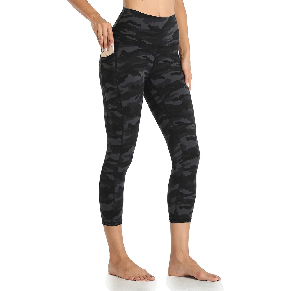 image:imageColorfulkoala Womens High Waisted Yoga Capris 21 Inseam Leggings with PocketsDeep Grey Camo
