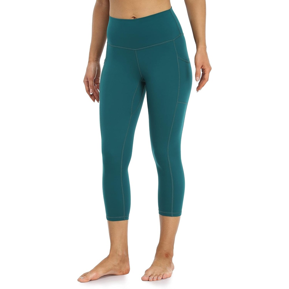 image:imageColorfulkoala Womens High Waisted Yoga Capris 21 Inseam Leggings with PocketsEmerald Green