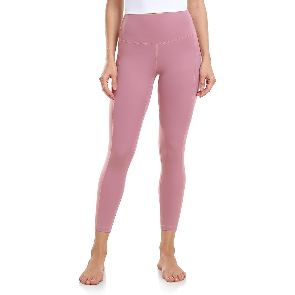 image:imageColorfulkoala Womens High Waisted Yoga Capris 21 Inseam Leggings with PocketsMauve Pink