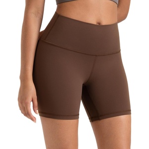 image:imageColorfulkoala Womens Dreamlux High Waisted Yoga Shorts 6 Inseam Workout TightsCocoa