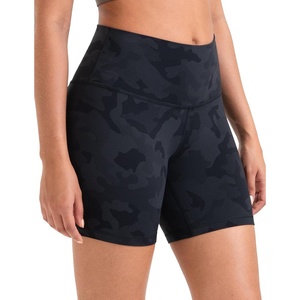image:imageColorfulkoala Womens Dreamlux High Waisted Yoga Shorts 6 Inseam Workout TightsGrey Camouflage