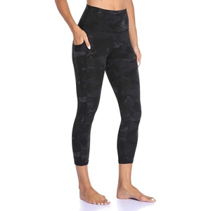 image:imageColorfulkoala Womens High Waisted Yoga Capris 21 Inseam Leggings with PocketsDeep Grey Splinter Camo