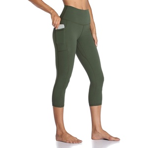 image:imageColorfulkoala Womens High Waisted Yoga Capris 21 Inseam Leggings with PocketsOlive Green