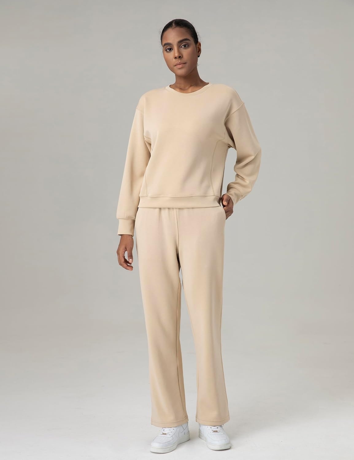 image:imageColorfulkoala Womens High Waisted Soft Drawstring Velvra Modal Sweatpants Wide Leg Casual Lounge Pants with PocketsBoulder