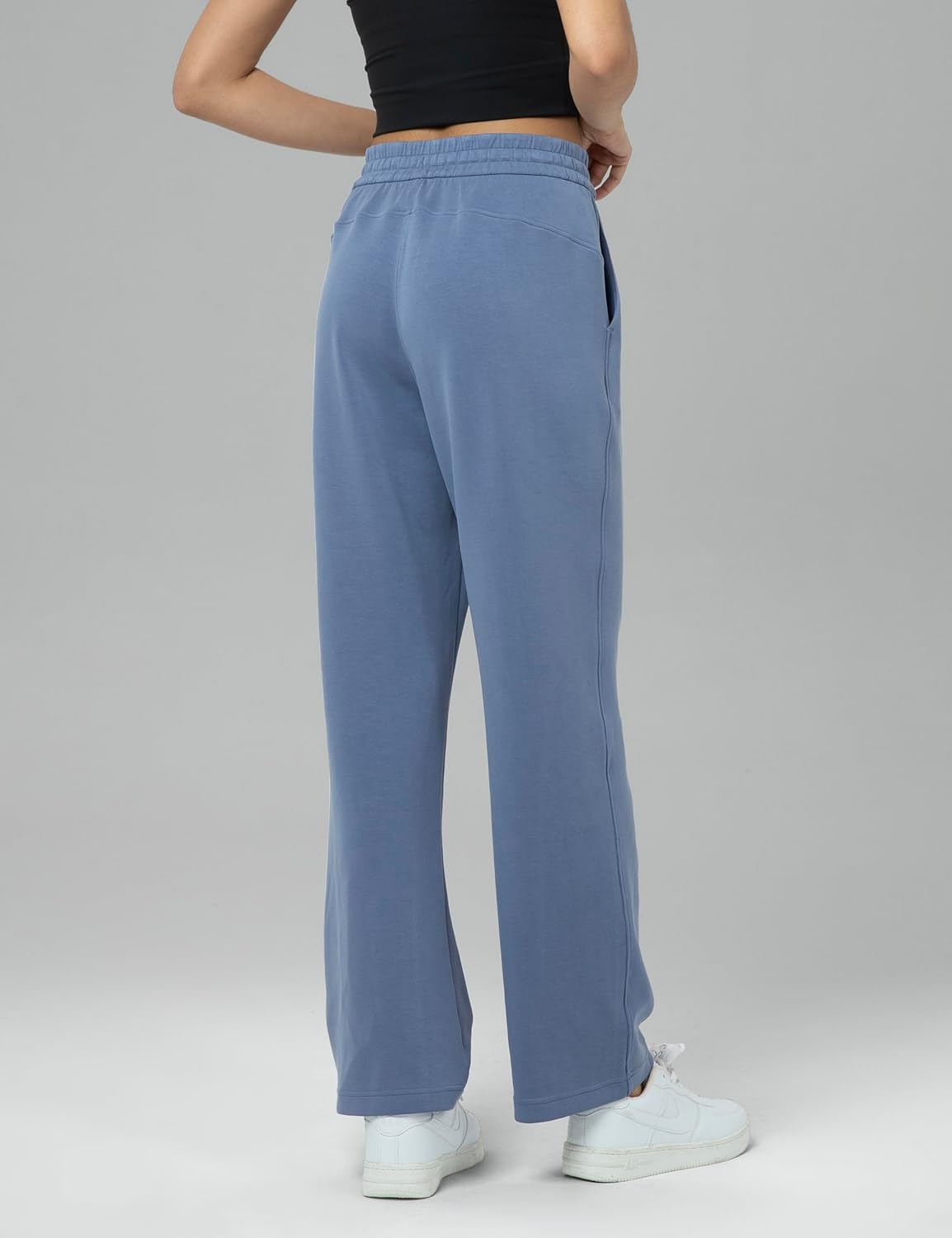 image:imageColorfulkoala Womens High Waisted Soft Drawstring Velvra Modal Sweatpants Wide Leg Casual Lounge Pants with PocketsNiagara Blue