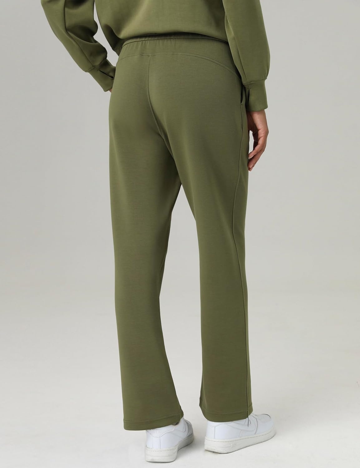 image:imageColorfulkoala Womens High Waisted Soft Drawstring Velvra Modal Sweatpants Wide Leg Casual Lounge Pants with PocketsOlive Green