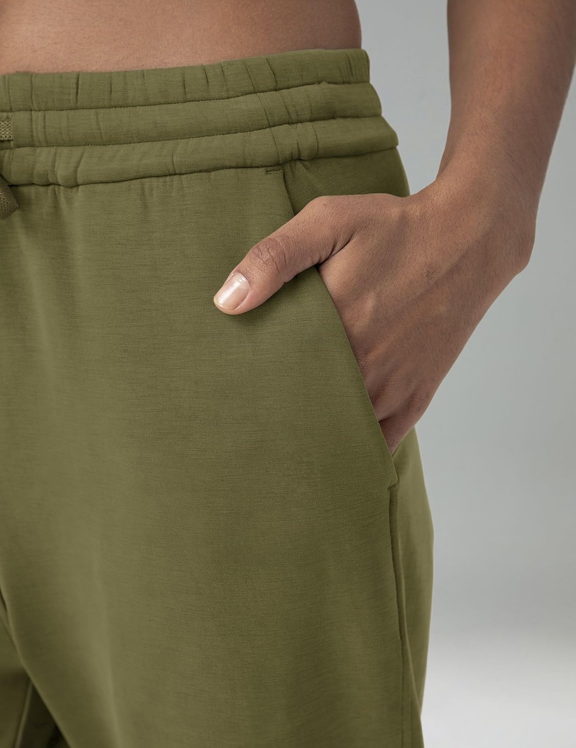 image:imageColorfulkoala Womens High Waisted Soft Drawstring Velvra Modal Sweatpants Wide Leg Casual Lounge Pants with PocketsOlive Green