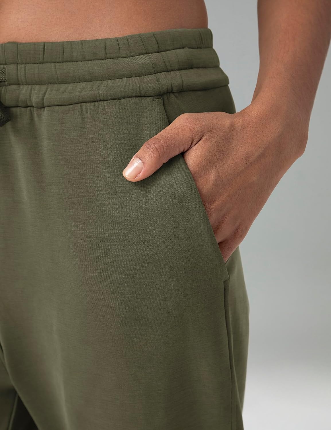 image:imageColorfulkoala Womens High Waisted Soft Drawstring Velvra Modal Sweatpants Wide Leg Casual Lounge Pants with PocketsOlive Green