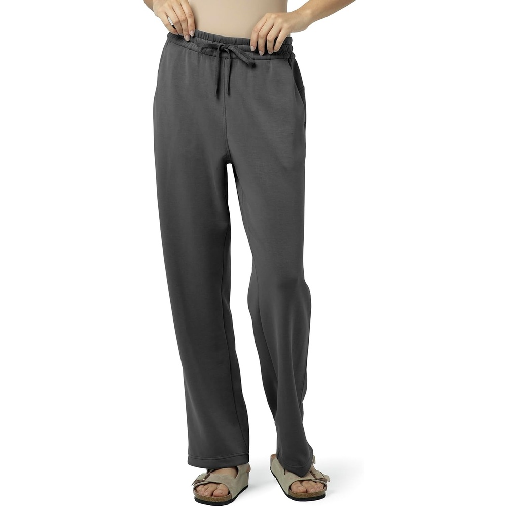 image:imageColorfulkoala Womens High Waisted Soft Drawstring Velvra Modal Sweatpants Wide Leg Casual Lounge Pants with PocketsDark Carbon