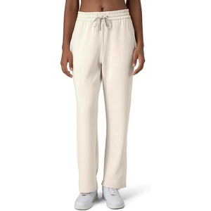 image:imageColorfulkoala Womens High Waisted Soft Drawstring Velvra Modal Sweatpants Wide Leg Casual Lounge Pants with PocketsIvory