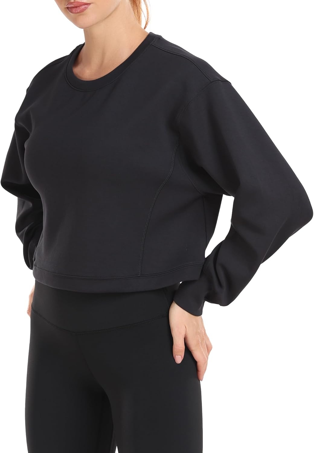 image:imageColorfulkoala Womens Long Sleeve Athletic Sweatshirt Crewneck Velvra Modal Pullover TopsBlack